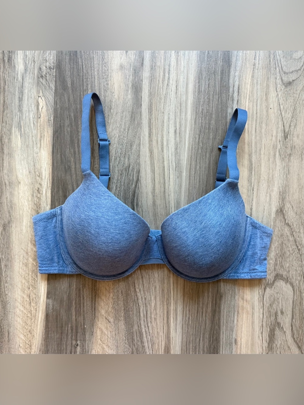 Auden The Everyday Cotton Underwire Bra in Heather Blue Size 40C